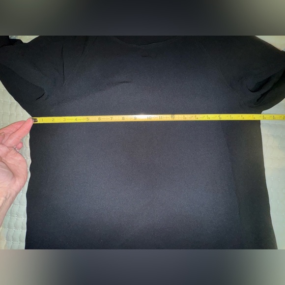 Theory Black Raglan Tie In Maxyne Crepe Long Sleeve Dress Pockets Size L EUC - Picture 3 of 10